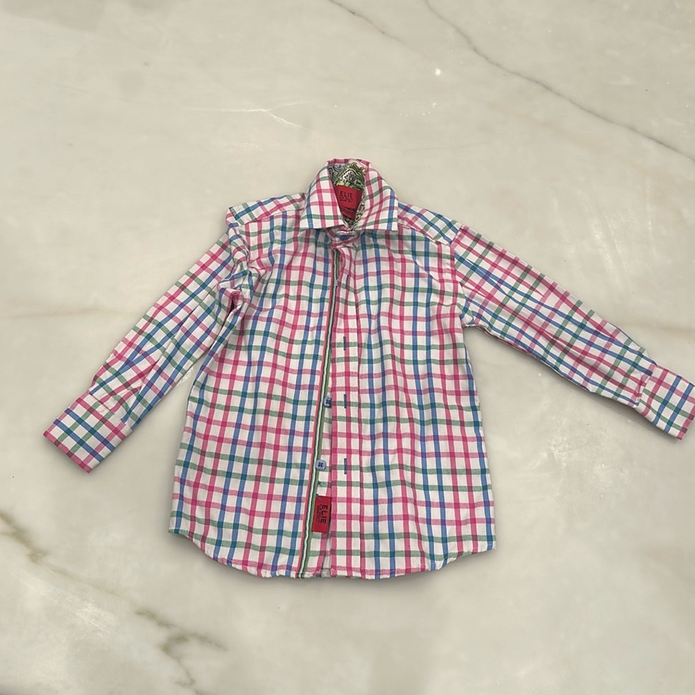 ELIE BALLEH Multi colored Italian Made Button Up Shirt